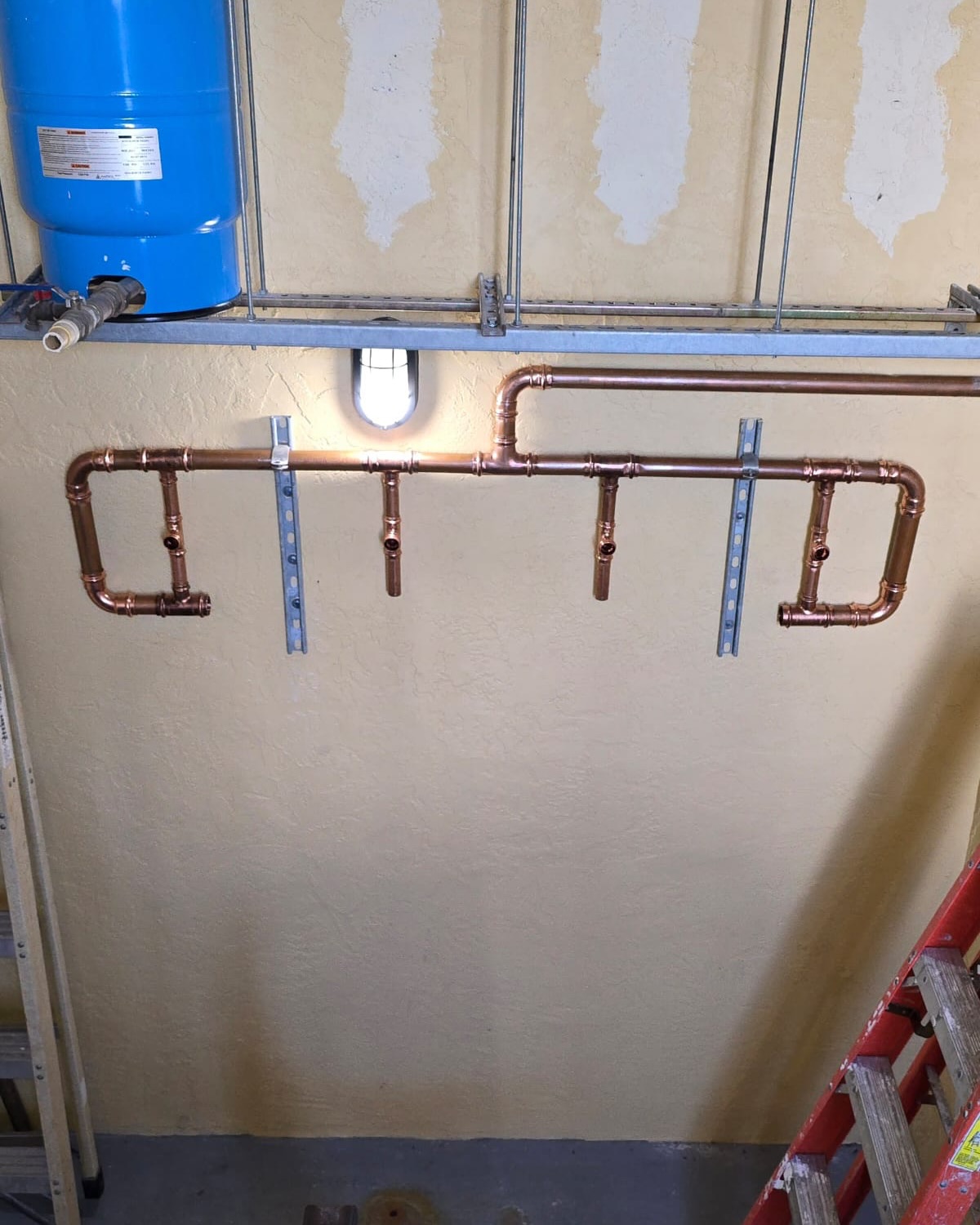 Copper re-piping — manifold detail