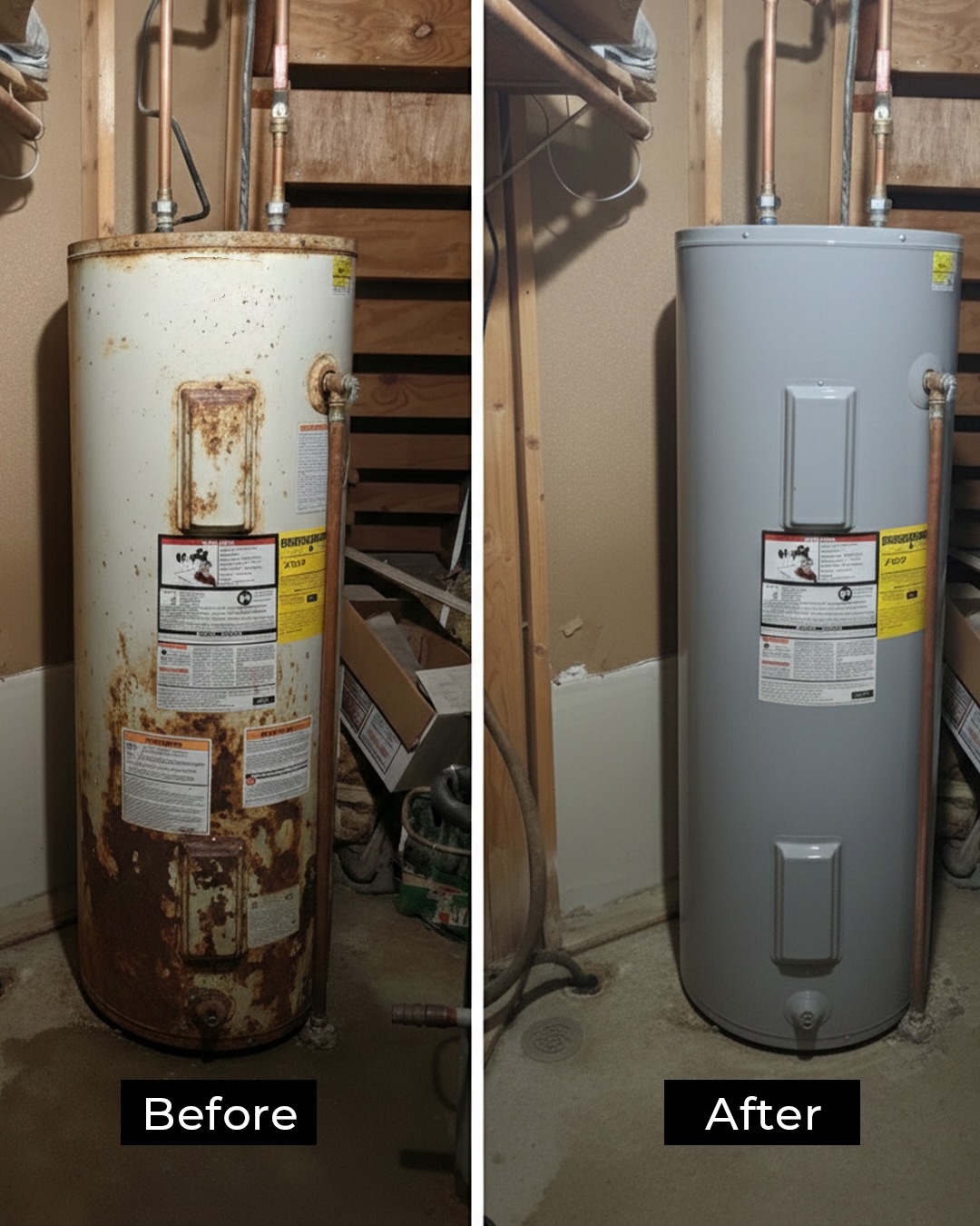 Old-to-new water heater replacement